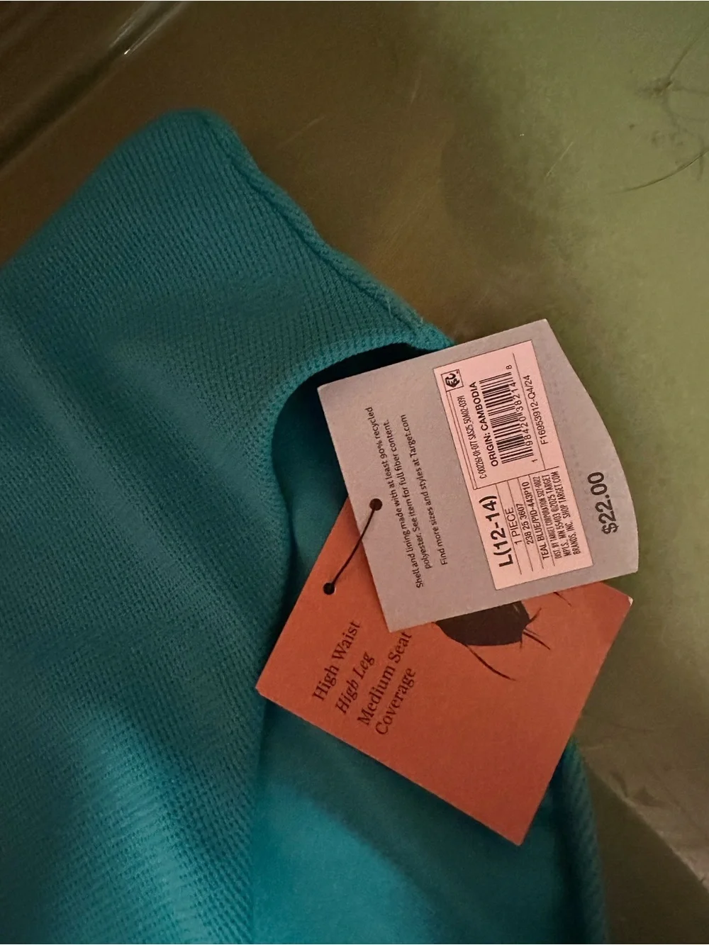 Shade & Shore High-Waist Bikini Bottoms in Teal